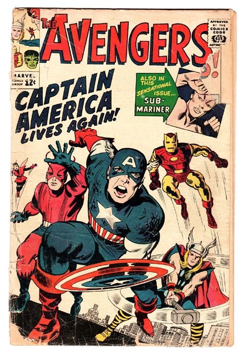 Avengers 4 1964 Comic Book First Silver Age Captain America Marvel