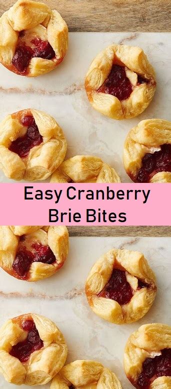 Easy Cranberry Brie Bites Food Menu