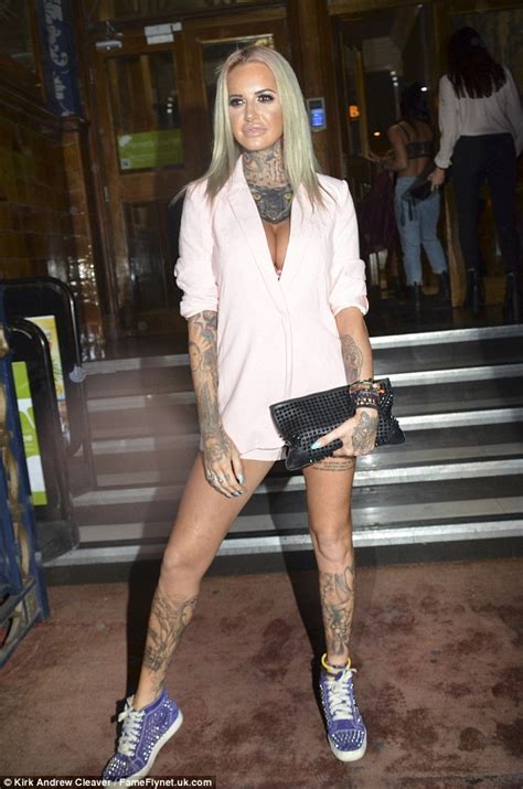 Jemma Lucy Flaunts Her Cleavage In Nothing But A Plunging Pale Pink