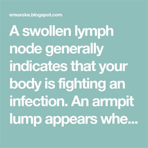 A Swollen Lymph Node Generally Indicates That Your Body Is Fighting An