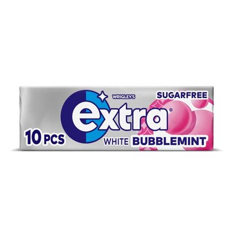 Extra White Bubblemint Gum 10 Pieces Tesco Groceries