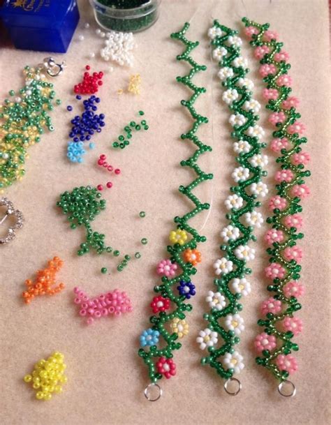 Daisy Chain Bracelet Beaded Jewelry Patterns Seed Bead Jewelry Bead
