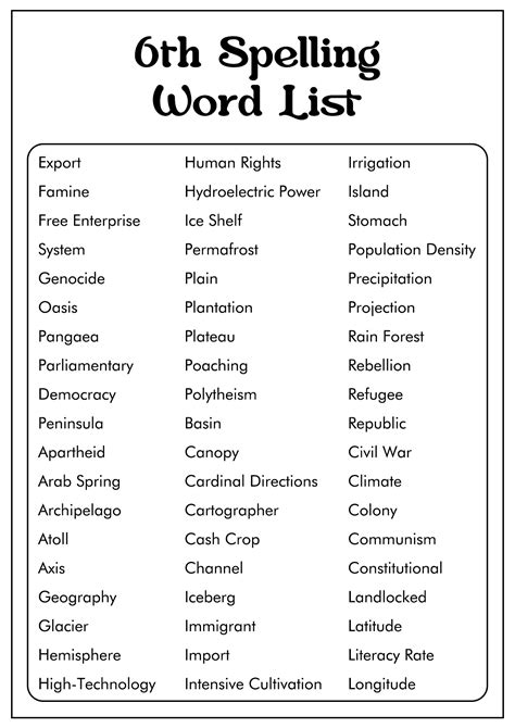 Printable Spelling Worksheets Grade 6 Images And Photos Finder