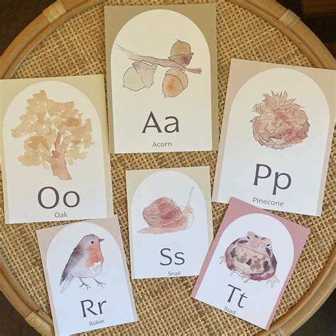 Nature Alphabet Flash Cards Acorn To Oak