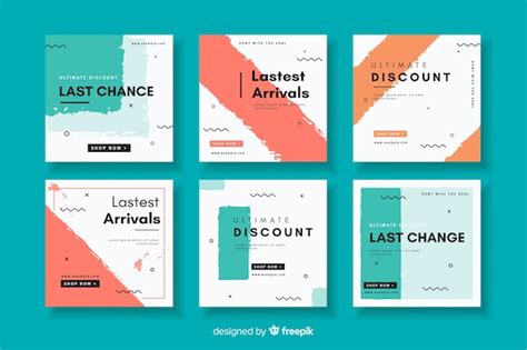 Premium Vector Abstract Instagram Sale Post Collection