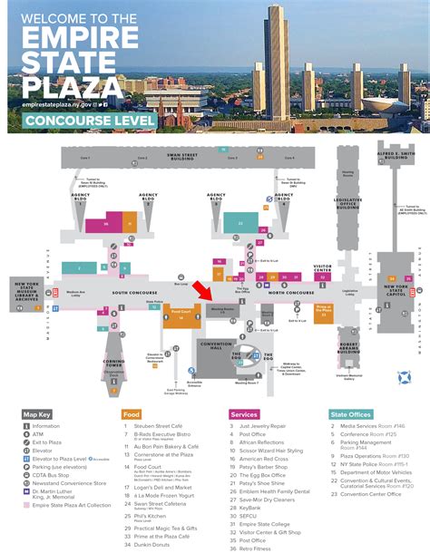 Empire State Plaza Map Meeting Rooms 1 5 Eany