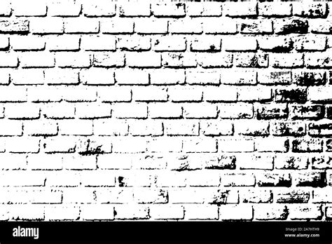 Grunge Black Texture As Brick Wall Shape On White Background Vector