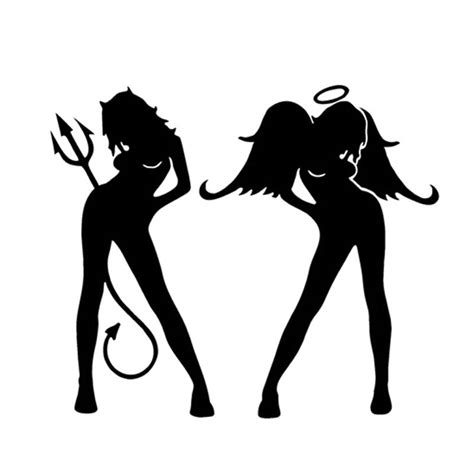 1412cm Angel And Devil Sexy Girl Decorative Car Stickers Motorcycle