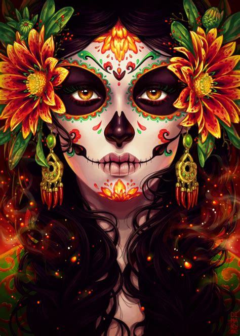 Artstation Commission Dia De Muertos Maria Dimova Artesanía Sugar