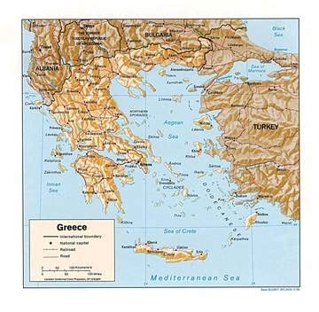 Carta Fisica Grecia Europa Meridionale Europa Paesi Home