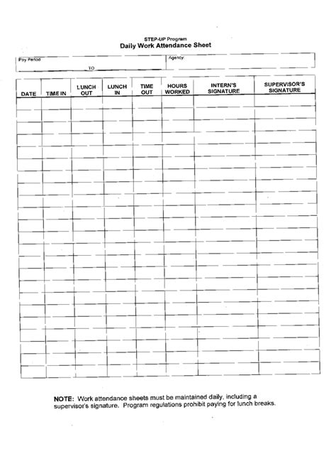 2021 Attendance Sheet Fillable Printable Pdf And Forms