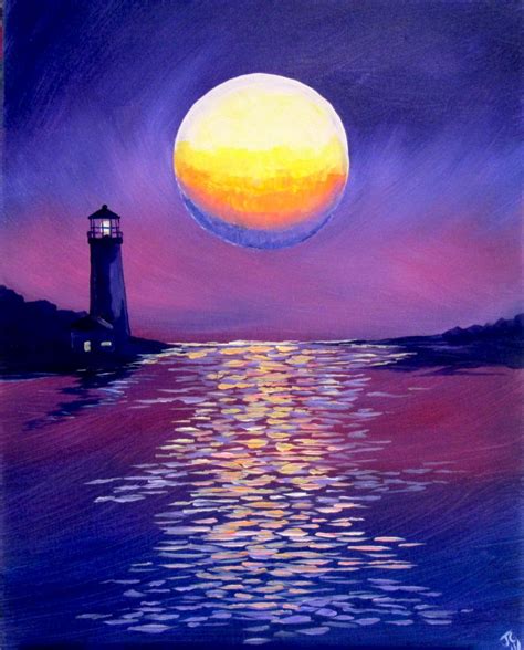 Purple Sunset Lighthouse Painting Sunset Art Summer Drawings