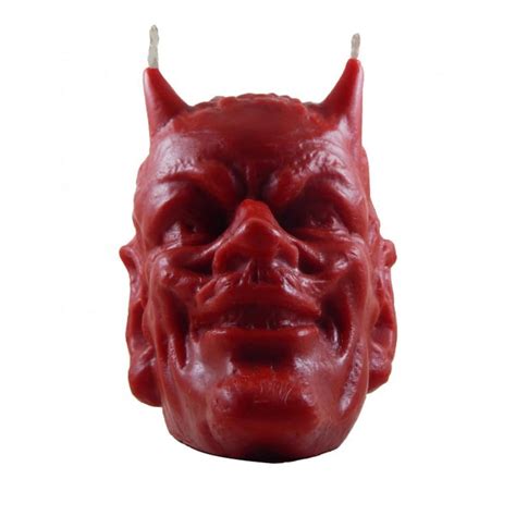 The Devils Head Candle Red Candle Devil For The Magic Etsy