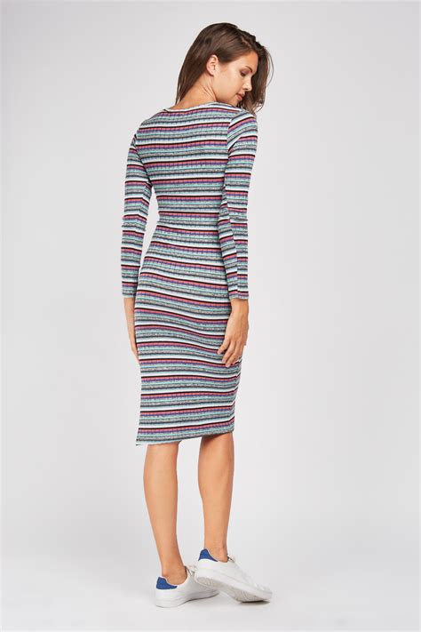 midi stripe rib knit dress just 7