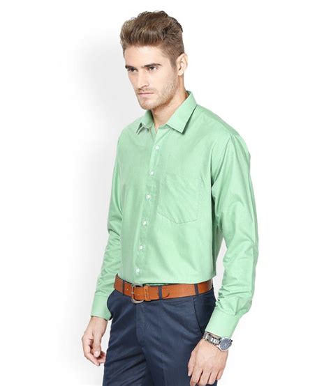 Protext Green Cotton Men Formal Shirt Buy Protext Green Cotton Men