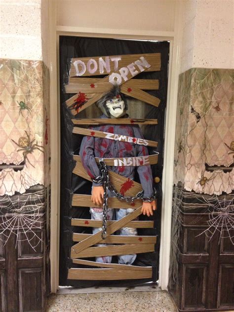 Classroom Halloween Door Decorating Contest Zombies Halloween