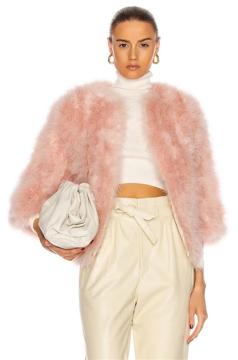 Yves Salomon Feather Jacket In Candy Fwrd