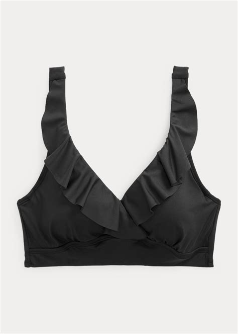 Ruffle Trim V Neck Bikini Top For Women Ralph Lauren Am