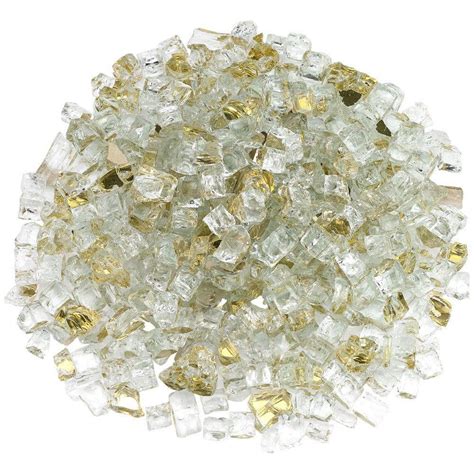 American Fire Glass 1 2 In Gold Reflective Fire Glass 10 Lbs Bag Aff Gdrf12 10 The Home Depot