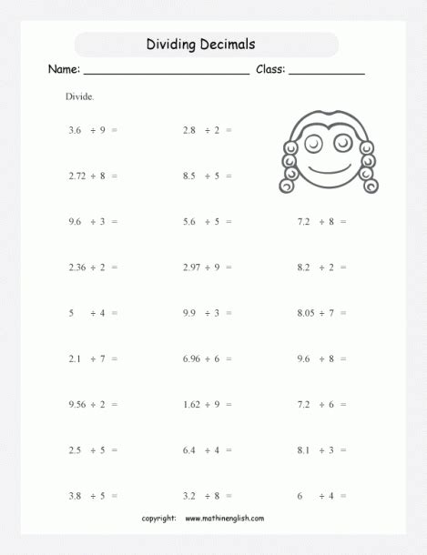 Basic Division Whole Numbers Worksheet