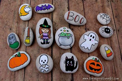 Easy Halloween Rock Painting Ideas Halloween Crafts Painted Rocks