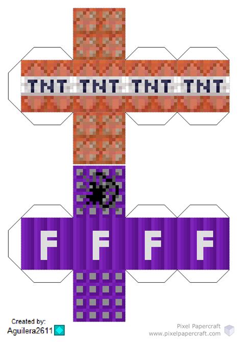 Pixel Papercraft Formidi Bomb Super Tnt And Redstone Heart Minecraft