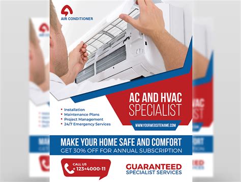 Air Conditioner Repair Service Flyer Template By Owpictures On Dribbble