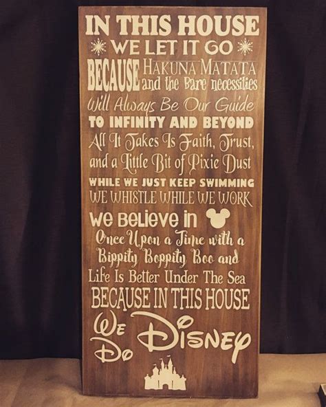 In This House We Do Disney Disney Inspired Wood Sign Disney Decor