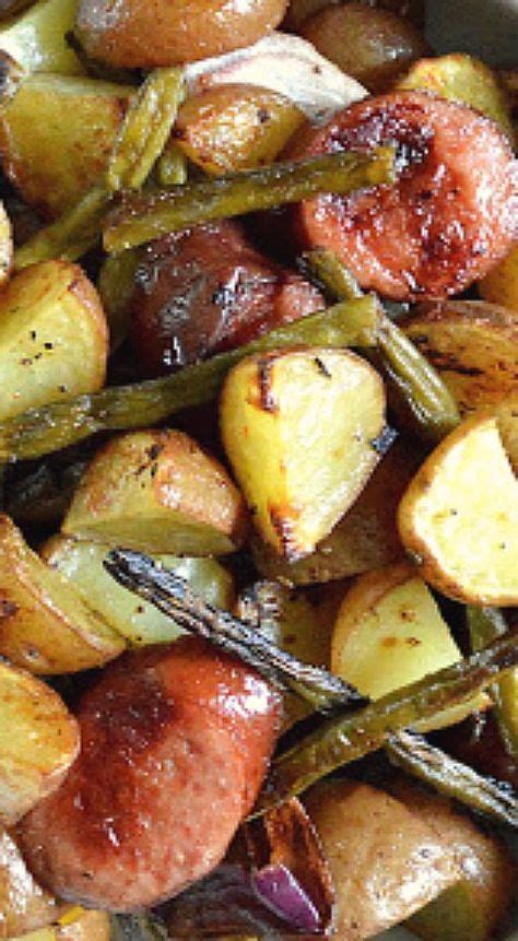 Roasted Potatoes With Smoked Sausage And Green Beans Chicken Andouille