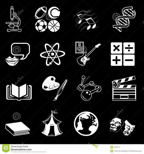 Subject Category Icon Set Stock Vector Illustration Of Mathematics