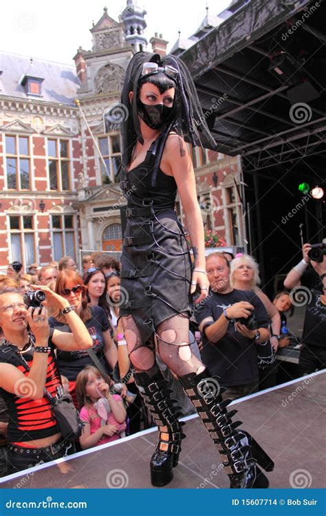 extreme fetish gothic fashion show editorial stock image image 15607714