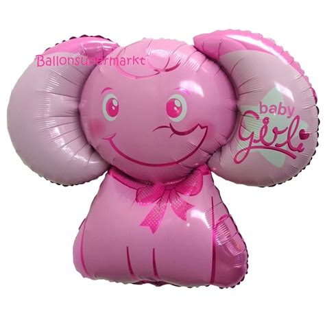 Folienballon Baby Girl Baby Elefant Es Ist Ein Mädchen Ballon Mit