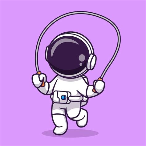 Premium Vector Cute Astronaut Playing Jump Rope Cartoon Vector Icon