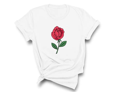 Rose Shirt Botanical Shirt Red Rose Tshirt Flower Shirt Etsy