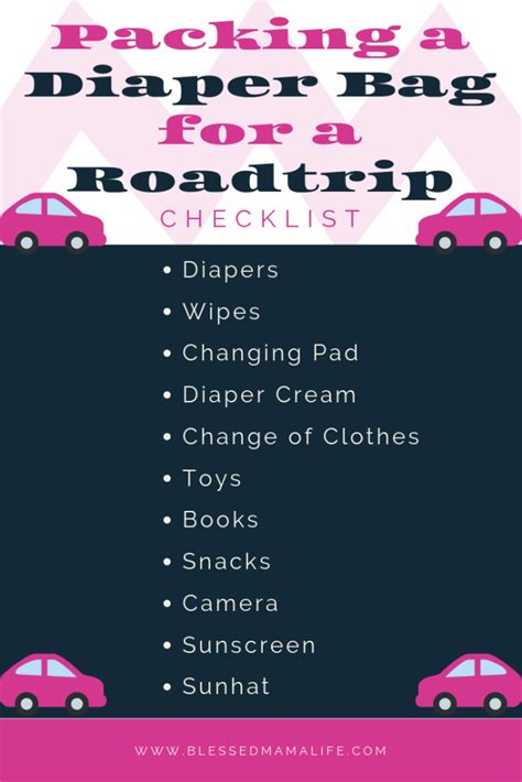 Packing A Diaper Bag For A Roadtrip List Diapers Wipes Changing Pad