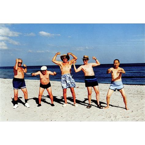 Pictura Mature Muscle Men On Beach Funny Humorous Birthday Card For