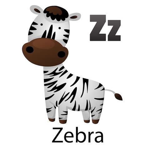 Letra Del Alfabeto Z Zebra Vector Premium