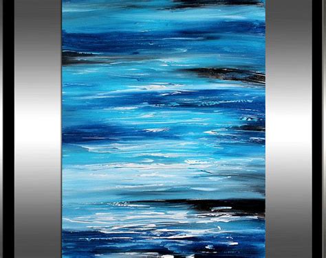 Oeuvre De Toile Dart Mur De Peinture à Lhuile Abstraite Art Etsy Water Art Abstract