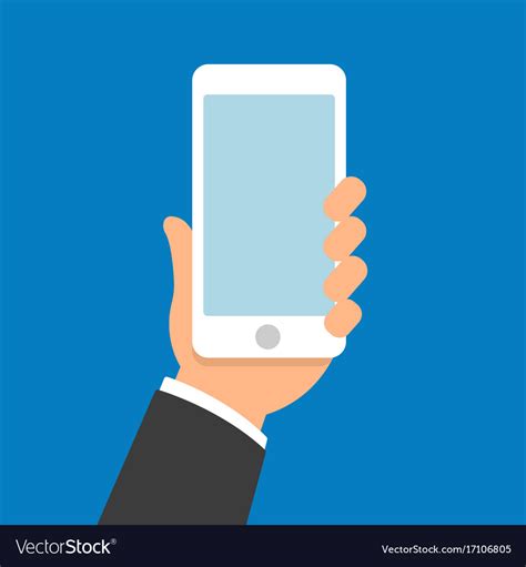 Hand Holding Smartphone Flat Design Royalty Free Vector