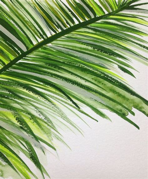 Maybe you would like to learn more about one of these? Abstract Palm Tree Leaf Painting 9x12 | Palm tree drawing ...