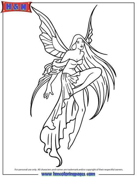 Flying Fairy Queen Coloring Page H And M Coloring Pages