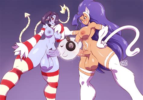 Rule 34 Areolae Breasts Chaoz Chaozdesignz Crossover Darkstalkers Dickgirl Dmxwoops Erection