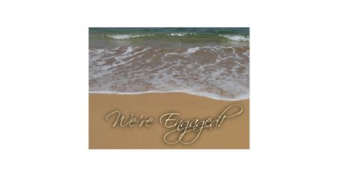 Engagement Announcement By The Beach Postcard