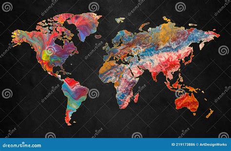 World Map Paint Artistic Design Stock Illustration Illustration Of