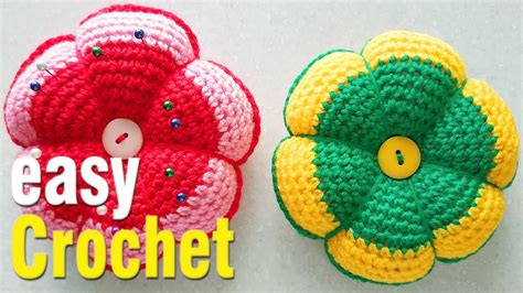 Easy Crochet How To Crochet A Pin Cushion Free Pin Cushion Pattern And Tutorial Youtube