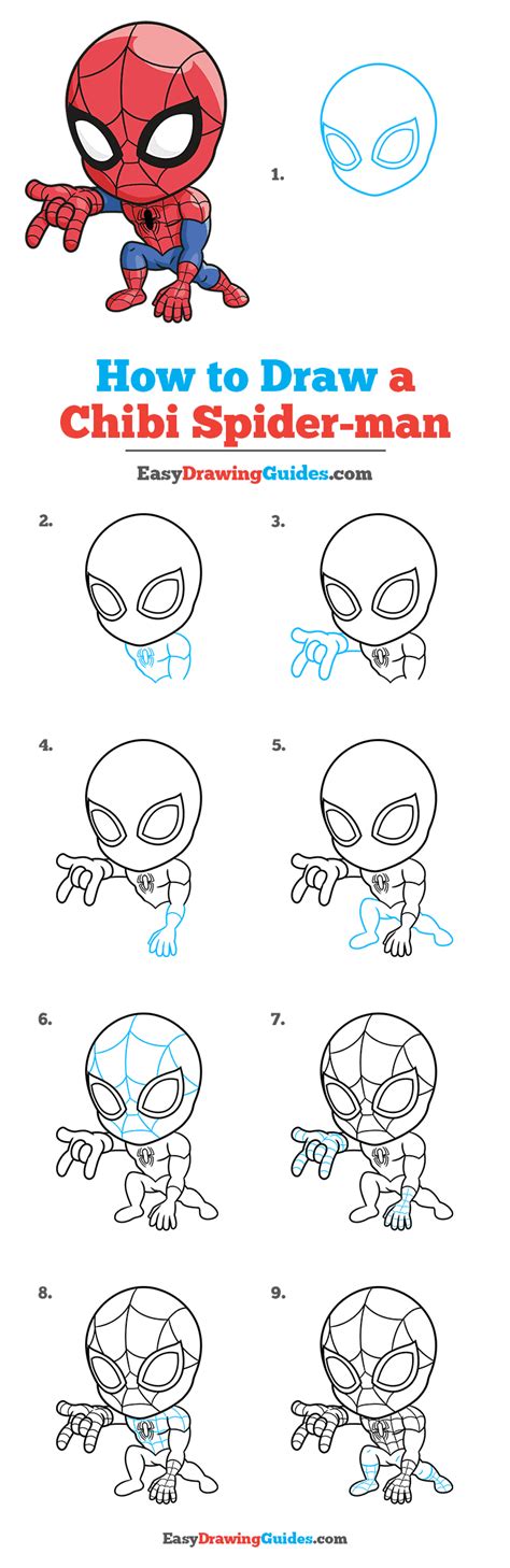 How To Draw A Chibi Spider Man Really Easy Drawing Tutorial