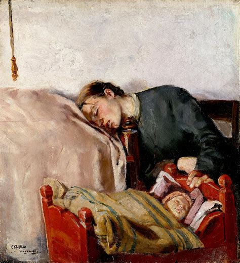 Mother And Child Painting By Christian Krohg Fine Art America