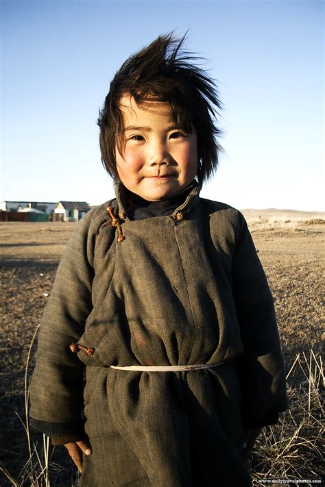 Wild Mongolia A Cute Mongolian Girl Poses On The Plains In Central Mongolia Archived Photo On