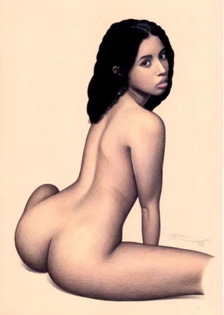 Original Akt Drawing Drawing Nude Woman Panties Pin Up Nude Woman