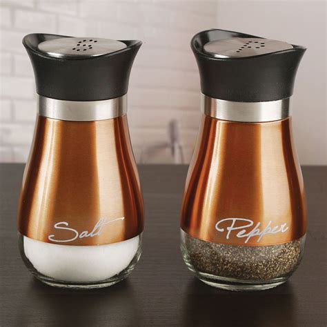 Script Set Of Copper Salt And Pepper Shakers At Home